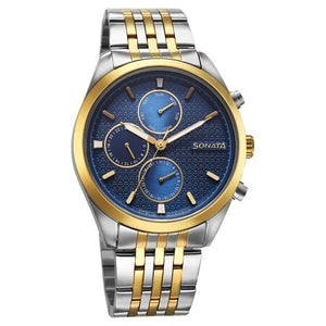 Sonata Magna Quartz Multifunction Watch For Men - 7155BM01 - KRISHNA WATCH COMPANY