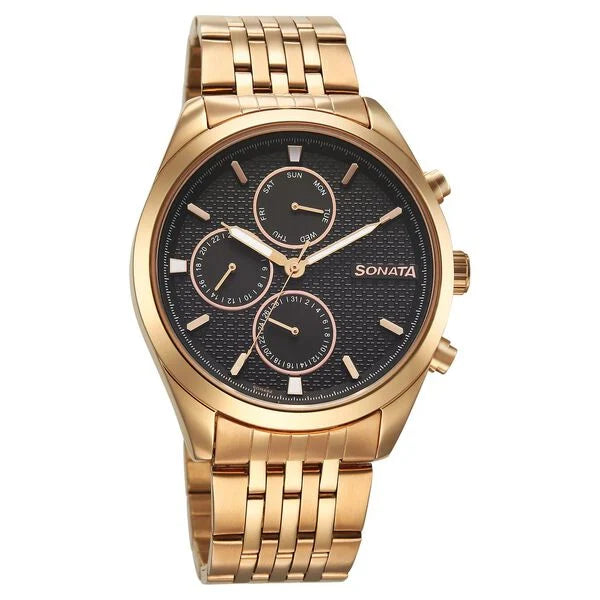 Sonata Magna Quartz Multifunction Watch For Men 7155WM01 - KRISHNA WATCH COMPANY