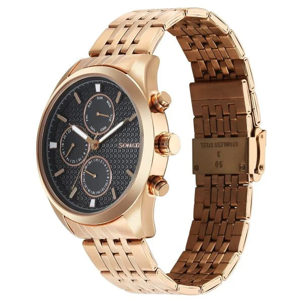 Sonata Magna Quartz Multifunction Watch For Men 7155WM01 - KRISHNA WATCH COMPANY
