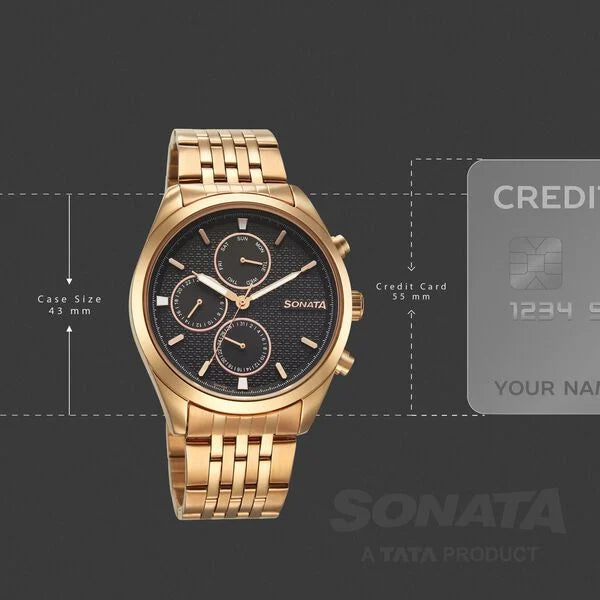 Sonata Magna Quartz Multifunction Watch For Men 7155WM01