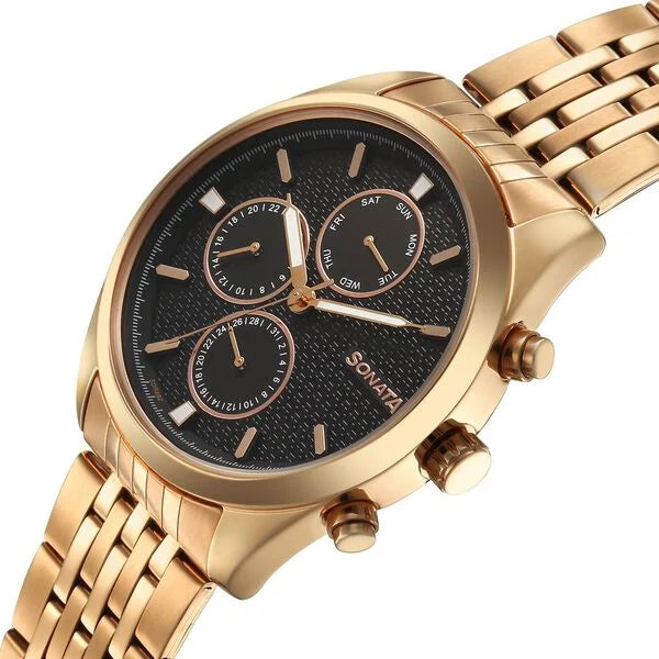 Sonata Magna Quartz Multifunction Watch For Men 7155WM01 - KRISHNA WATCH COMPANY