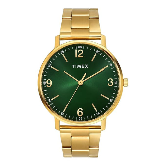 Timex 12,3,6 & 9 Arabic Green Dial Astrological Men's Watch TW0TG8027