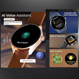 Titan Crest with 3.63 cm AMOLED Display and AOD, Functional Crown, BT Calling Smartwatch with Rose Gold Mesh Strap 90197am02