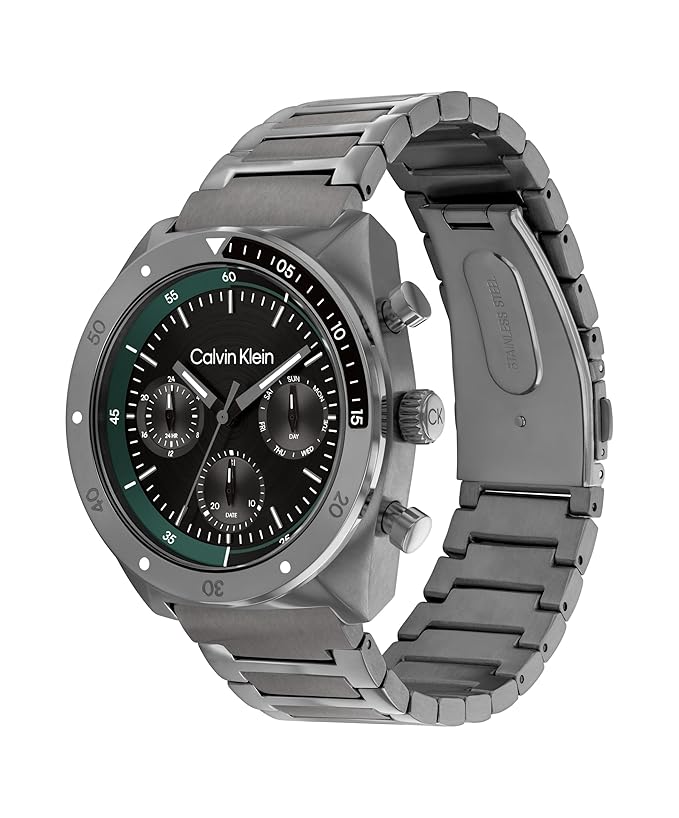 CALVIN KLEIN Ck Flex multi-function Black Tonneau Dial Men's Watch - 25200466