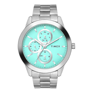 Timex Full Appliques Tiffany Blue dial Men's Watch - TWEG18520 - KRISHNA WATCH COMPANY
