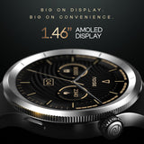 Noise Halo 2 MOD Smart Watch with Swappable Bezel Editions (Classic, Statement), 1.46" AMOLED, Smart Island, BT Calling, Metallic Build, Health Suite, Upto 7 Days Battery (Jet Black)