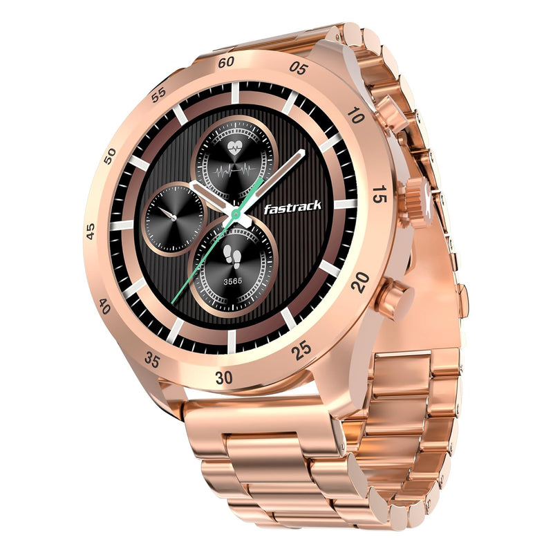 Fastrack Magnus FX2 Unisex Smart Watch With Rose Gold Metal Strap 38127wm01