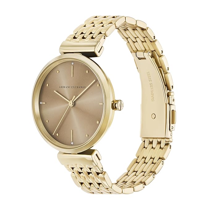 Armani Exchange Gold Quartz Stainless Steel Watch AX5916