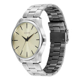 Sonata Ease with Beige Dial Silver Metal Strap Watch for Men - 77163SM07W