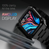 Noise Newly Launched ColorFit Chrome 1.85" AMOLED, Metal Build Casing, 10 Days Battery, 390 * 450 high res Display, 600 NITS, 100+ Sports Modes Smart Watch for Men (Elite Black)