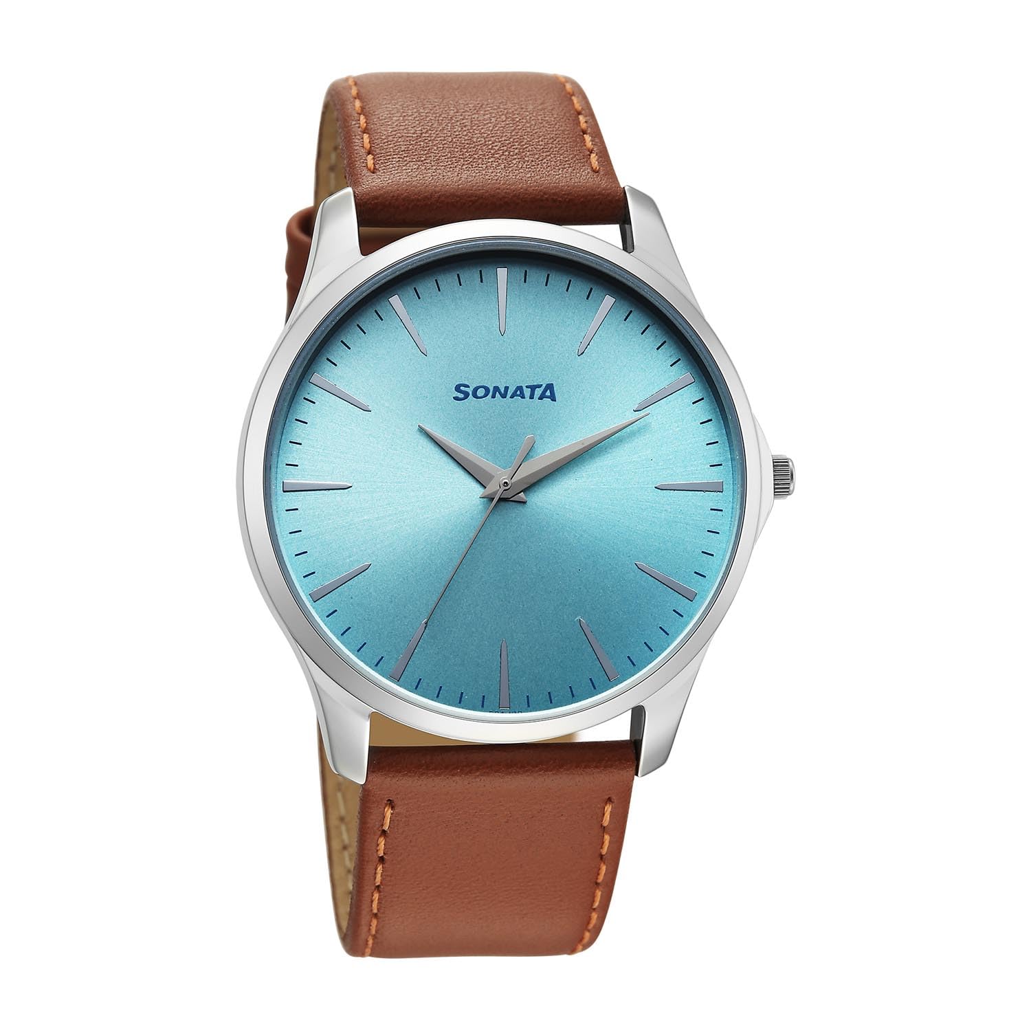 Sonata Ease with Light Blue Dial Watch for Men - 77163SL05W