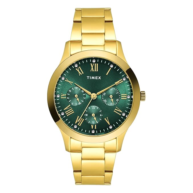 TIMEX Green Round Dial Analog Women's Watch - TW000Q821 - KRISHNA WATCH COMPANY