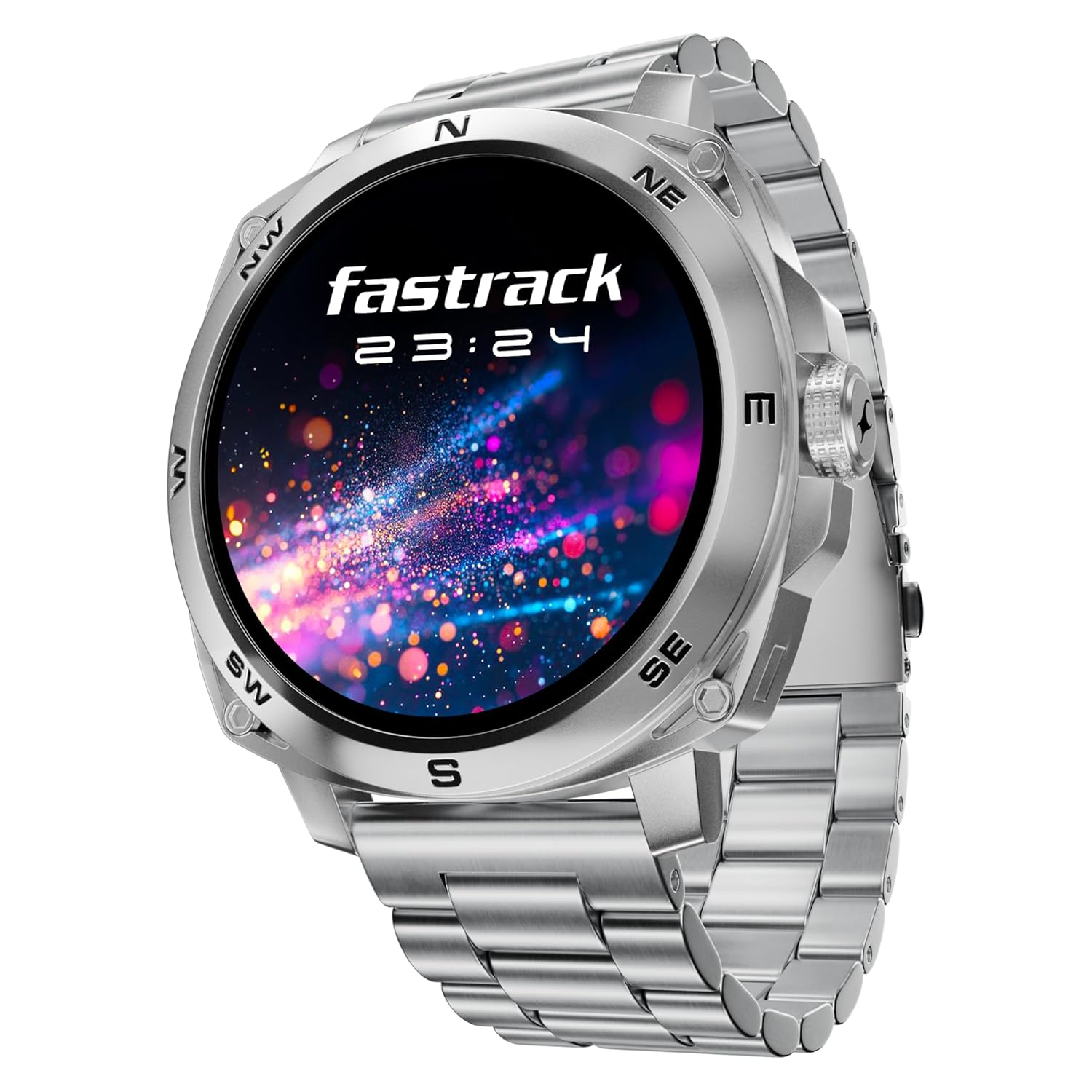Fastrack Radiant FX3 with 3.63 CM AMOLED Display with Functional Crown,SingleSync BT Calling,AI Voice Assistant 38124sm01