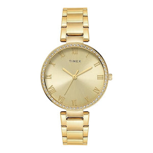 Timex Gold Dial with Roman Numbers Women's Watch - TWEL18715 - KRISHNA WATCH COMPANY