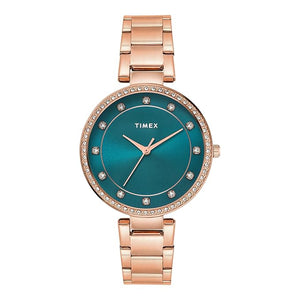 Timex Teal Dial Women's Watch -TWEL18727 - KRISHNA WATCH COMPANY