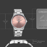 Sonata Ease with Rose Dial Watch for Men - 77163SM08W