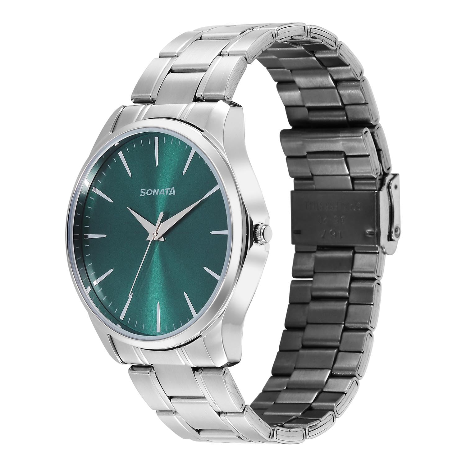 Sonata Ease with Green Dial Watch for Men - 77163SM10W