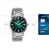 Sonata Poze 6 Chrome Calling Quartz Green Round Dial Men's Watch  SP70083SM01