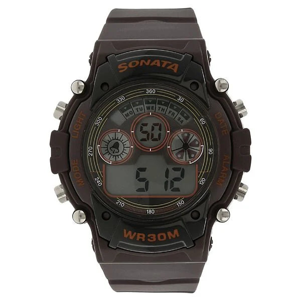SF Digital Dial Brown Plastic Strap Watch for Men 77006pp03