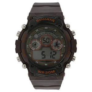 SF Digital Dial Brown Plastic Strap Watch for Men 77006pp03 - KRISHNA WATCH COMPANY