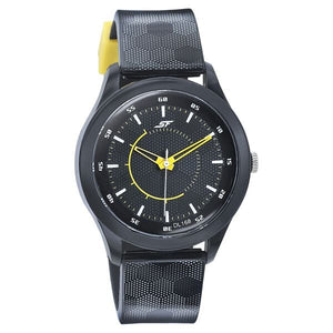 SF Quartz Analog Black Dial PU Strap Watch for Men 77007pp04 - KRISHNA WATCH COMPANY