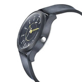 SF Quartz Analog Black Dial PU Strap Watch for Men 77007pp04