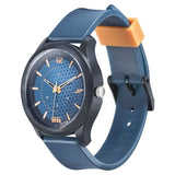 SF Quartz Analog Blue Dial PU Strap Watch for Men 77007pp05