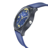 SF Quartz Analog Blue Dial PU Strap Watch for Men 77007pp06