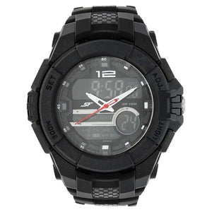 SF Quartz Analog Digital Black Dial Plastic Strap Watch for Men 77027pp01 - KRISHNA WATCH COMPANY