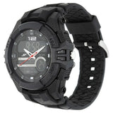 SF Quartz Analog Digital Black Dial Plastic Strap Watch for Men 77027pp01