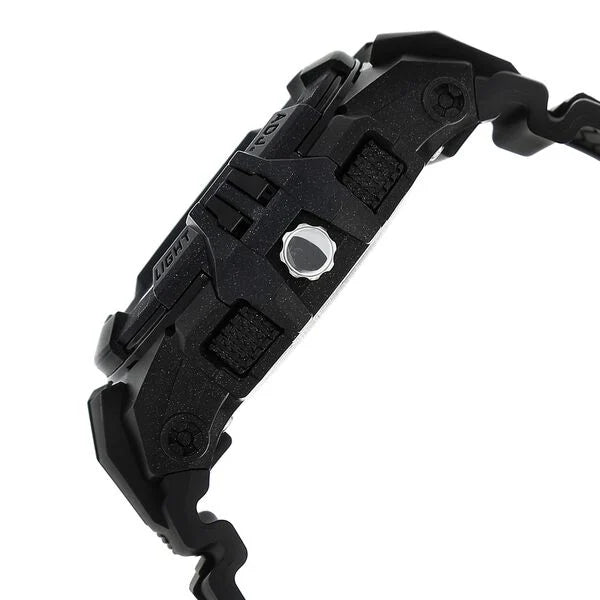 SF Quartz Analog Digital Black Dial Plastic Strap Watch for Men 77027pp01