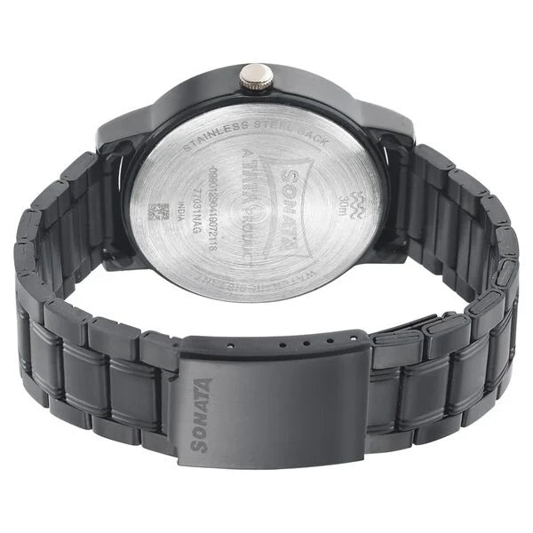 Sonata Beyond Gold Quartz Analog Metal Strap Watch for Men - 77031KM03 - KRISHNA WATCH COMPANY