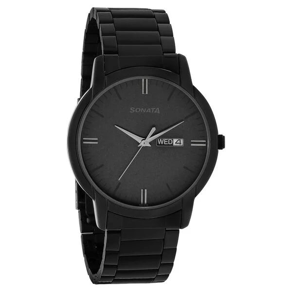 Sonata Quartz Analog with Day and Date Watch for Men 77031nm03 - KRISHNA WATCH COMPANY