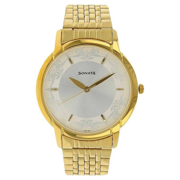 Sonata Quartz Analog Watch for Men - 77031YM01 - KRISHNA WATCH COMPANY