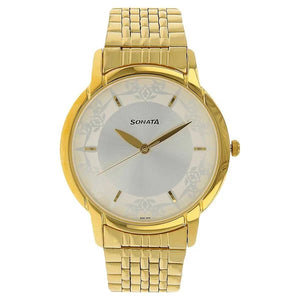 Sonata Quartz Analog Watch for Men - 77031YM01 - KRISHNA WATCH COMPANY