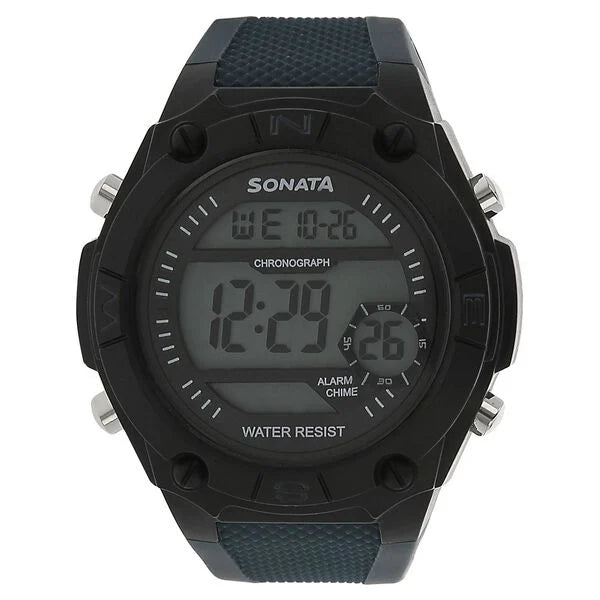 SF Digital Dial Black Plastic Strap Watch For Men 77033pp03