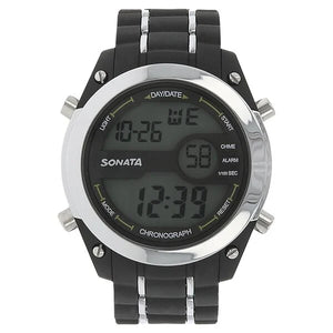 SF Digital Dial Black Plastic Strap Watch for Men 77034pp01 - KRISHNA WATCH COMPANY