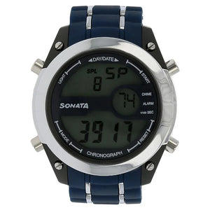 SF Digital Dial Blue Plastic Strap Watch for Men 77034pp03 - KRISHNA WATCH COMPANY