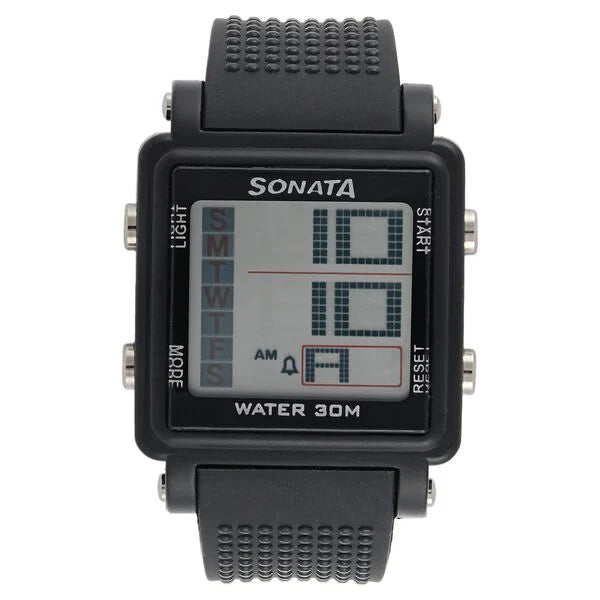 SF Digital Dial Black Plastic Strap Watch for Men 77043pp01