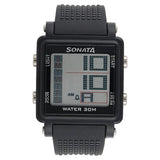 SF Digital Dial Black Plastic Strap Watch for Men 77043pp01