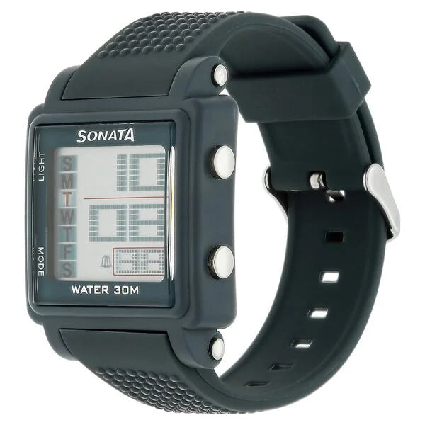 SF Digital Dial Grey Plastic Strap Watch for Men 77043pp02
