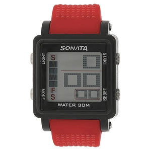 SF Digital Dial Red Plastic Strap Watch for Men 77043pp03 - KRISHNA WATCH COMPANY