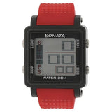 SF Digital Dial Red Plastic Strap Watch for Men 77043pp03
