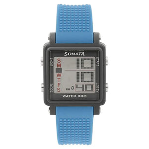 SF Digital Dial Blue Plastic Strap Watch for Men 77043pp04 - KRISHNA WATCH COMPANY
