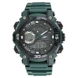 SF Xtreme Gears Quartz Digital Analog Digital Black Dial Green Plastic Strap Watch For Men 77070pp06 - KRISHNA WATCH COMPANY