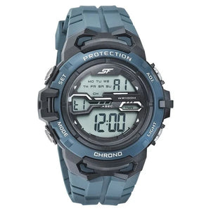 SF Digital Dial Blue Polyurethane Strap Watch For Men 77076pp05 - KRISHNA WATCH COMPANY