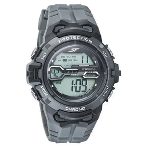 SF Digital Dial Grey PU Strap Watch For Men 77076pp06 - KRISHNA WATCH COMPANY