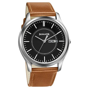 Sonata Quartz Analog with Day and Date Watch for Men 77082sl08w - KRISHNA WATCH COMPANY