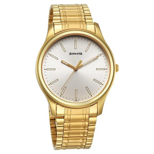 Sonata Traditional Essentials Quartz Analog Watch for Men - 77082YM10 - KRISHNA WATCH COMPANY