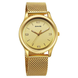 Sonata Traditional Essentials Quartz Analog Watch for Men - 77082YM13 - KRISHNA WATCH COMPANY